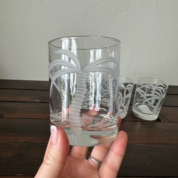 Rolf Glassware Palm Tree Lowball Glasses - Picture 4 of 5
